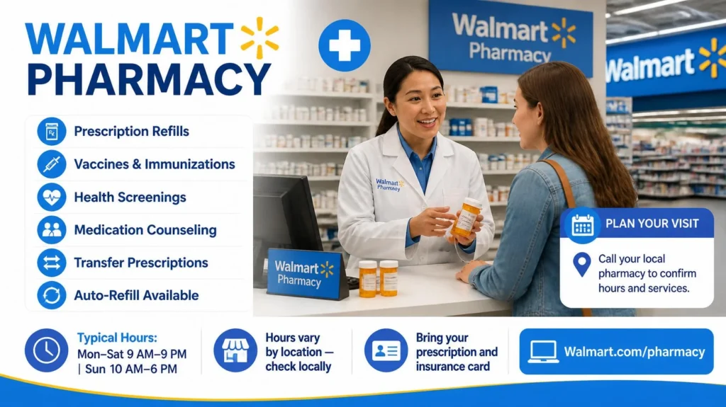 Walmart Pharmacy hours, services, refills and transfers guide